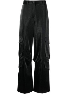 MSGM crinkled-finish cargo trousers