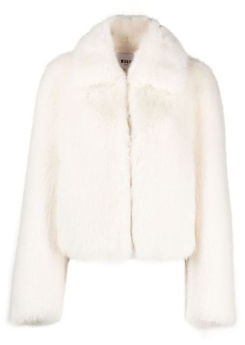 MSGM faux-fur cropped jacket