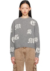 MSGM Gray Jacquard Sweater
