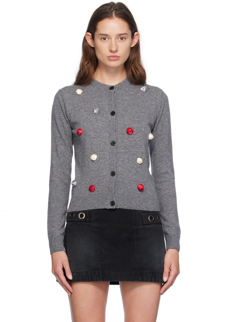 MSGM Gray Roses Cardigan