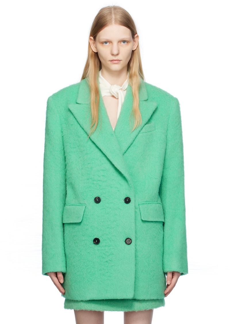 MSGM Green Double-Breasted Coat