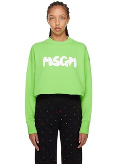 MSGM Green Felpa Sweatshirt
