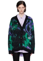 MSGM Green Graphic Cardigan