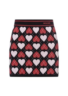 MSGM Mini Skirt With "Active Hearts" Motif