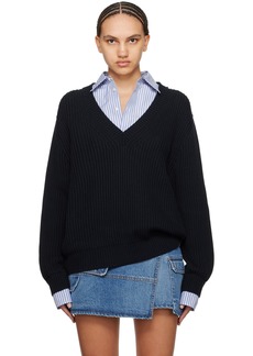 MSGM Navy Layered Sweater