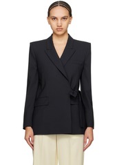 MSGM Navy Self-Tie Blazer