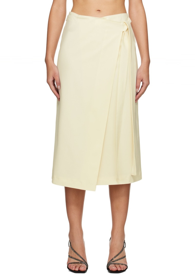 MSGM Off-White Wrap Midi Skirt