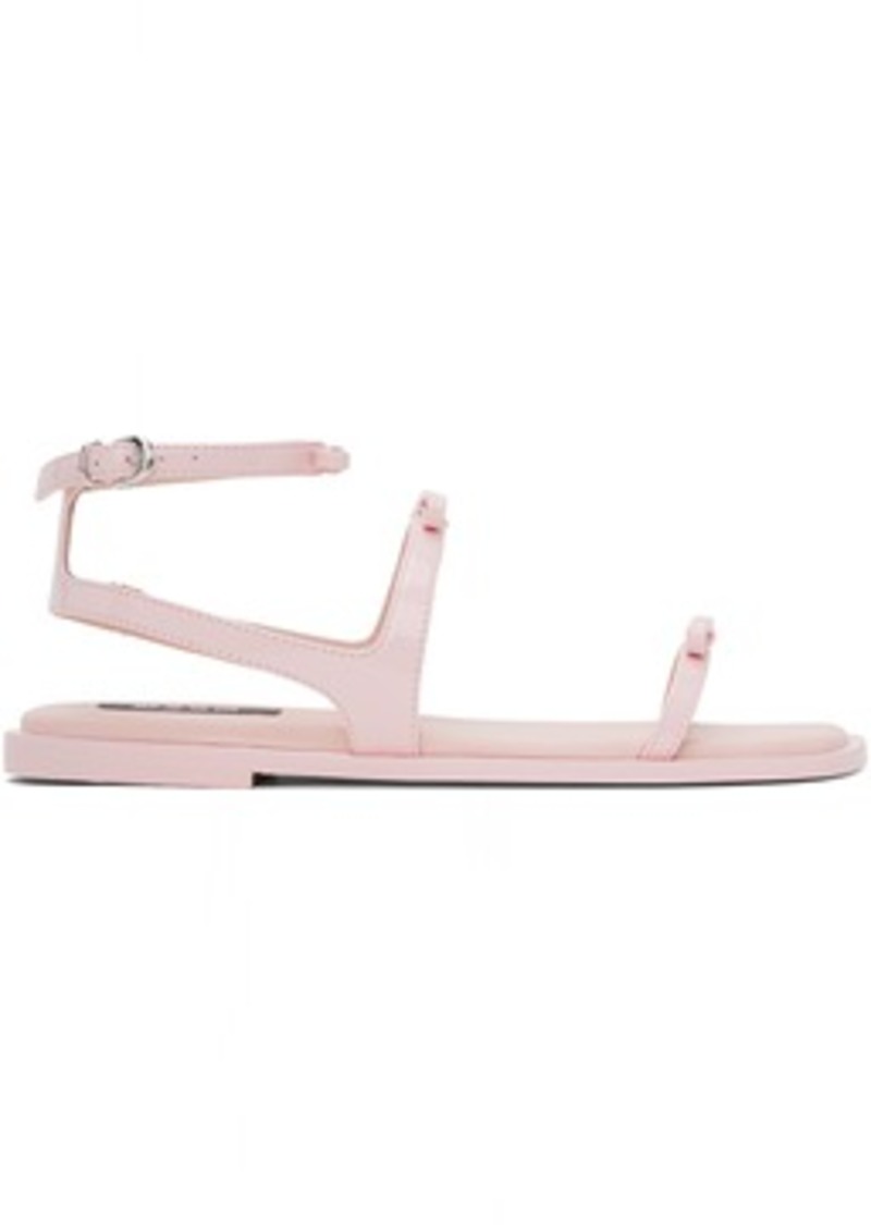 MSGM Pink Bow Flat Sandals