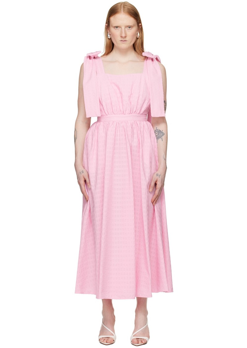 MSGM Pink Bow Maxi Dress