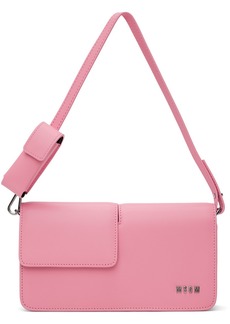 MSGM Pink Double Flap Baguette Bag