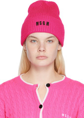 MSGM Pink Embroidered Beanie