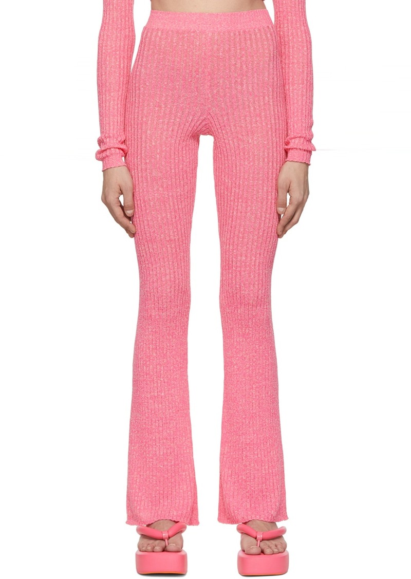 MSGM Pink Linen Lounge Pants