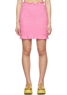 MSGM Pink Stretch Ruched Skirt