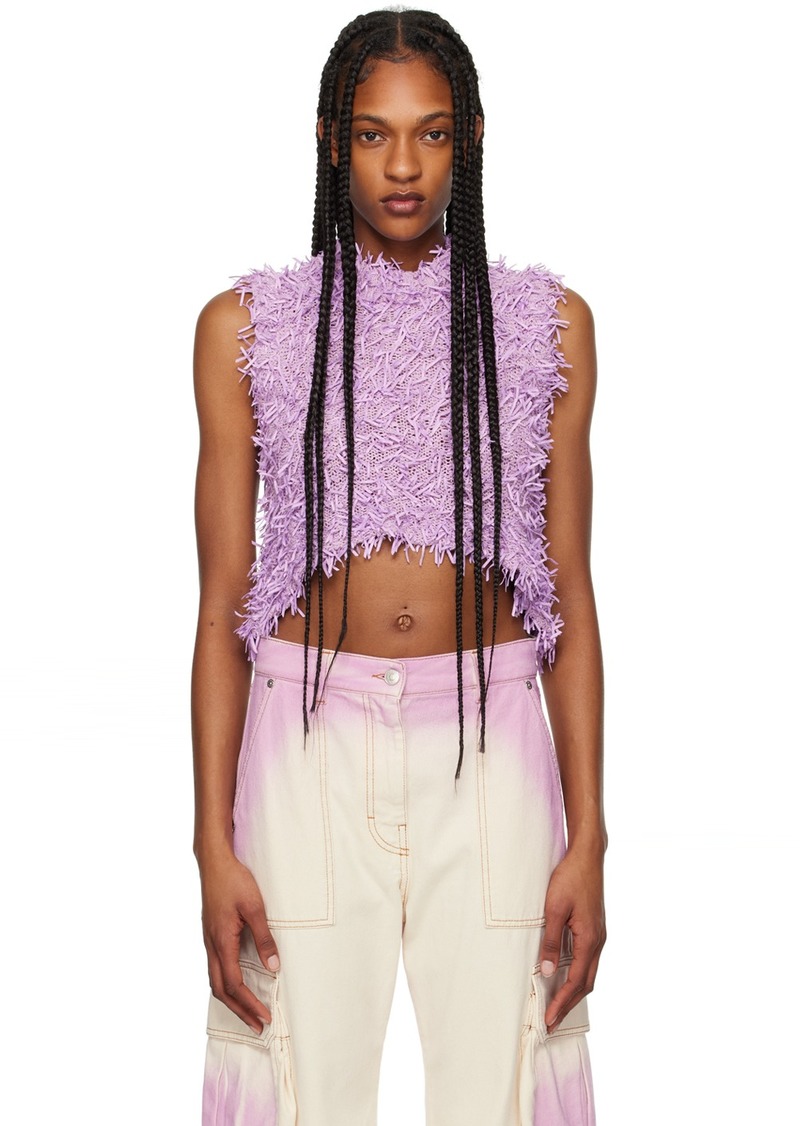 MSGM Purple Ribbon Tank Top