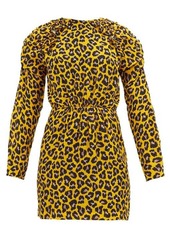 MSGM Ruffled leopard-print crepe mini dress