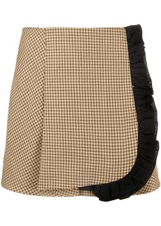 MSGM Ruffled-trim check mini skirt