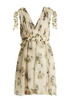 MSGM Silk-chiffon floral mini dress