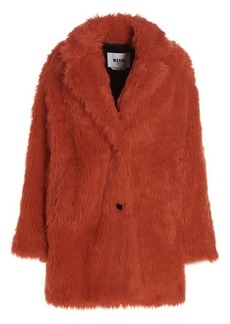 MSGM Single breast eco fur jacket