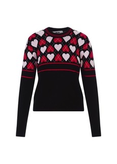 MSGM Sweater With "Active Hearts" Motif