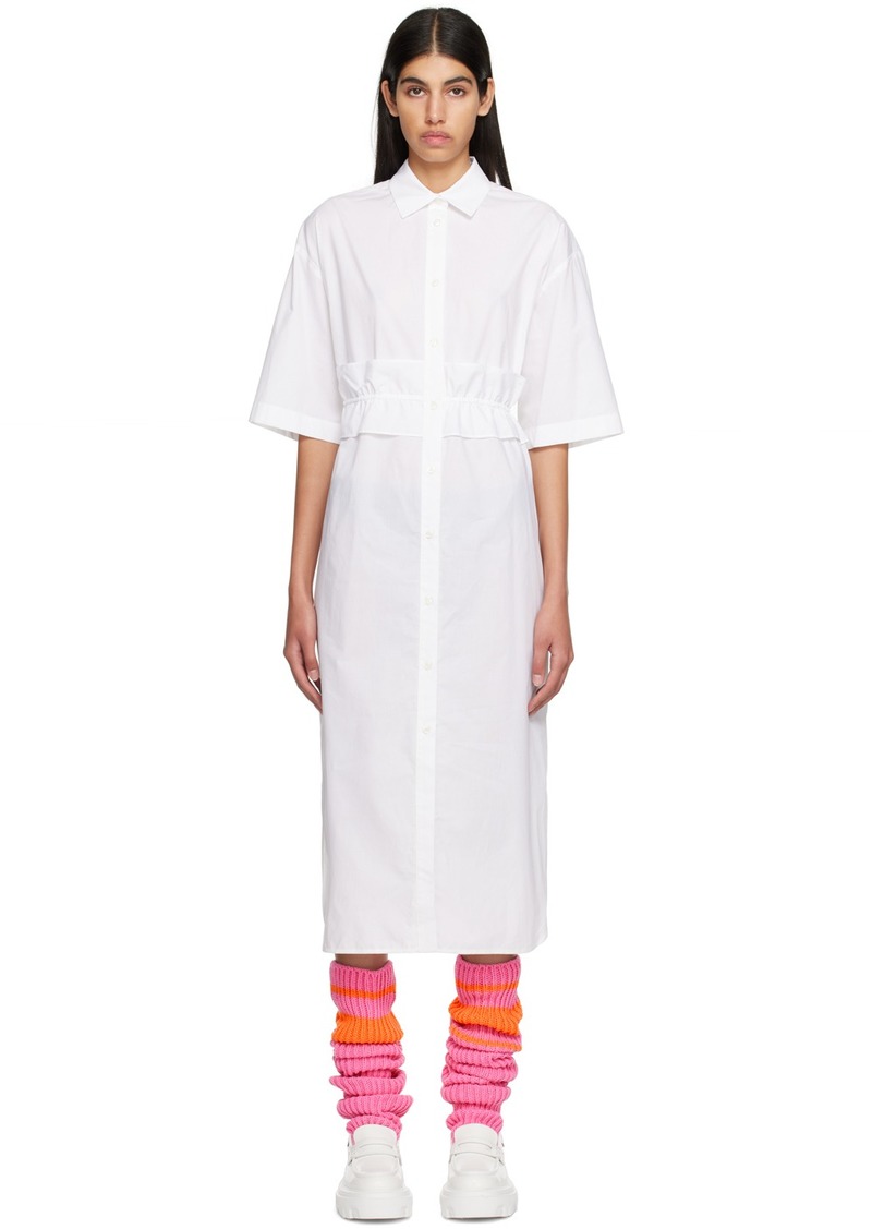 MSGM White Chemisier Midi Dress