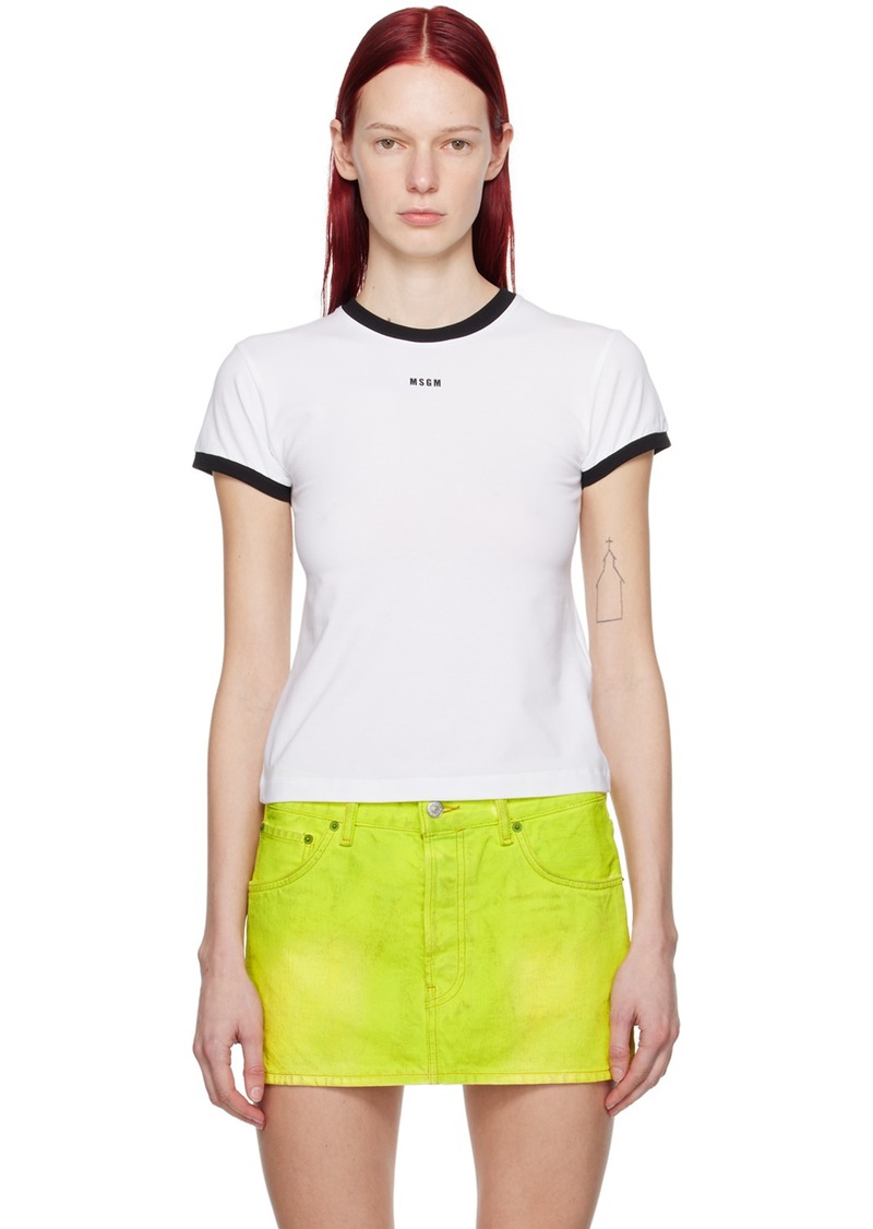 MSGM White Contrast T-Shirt