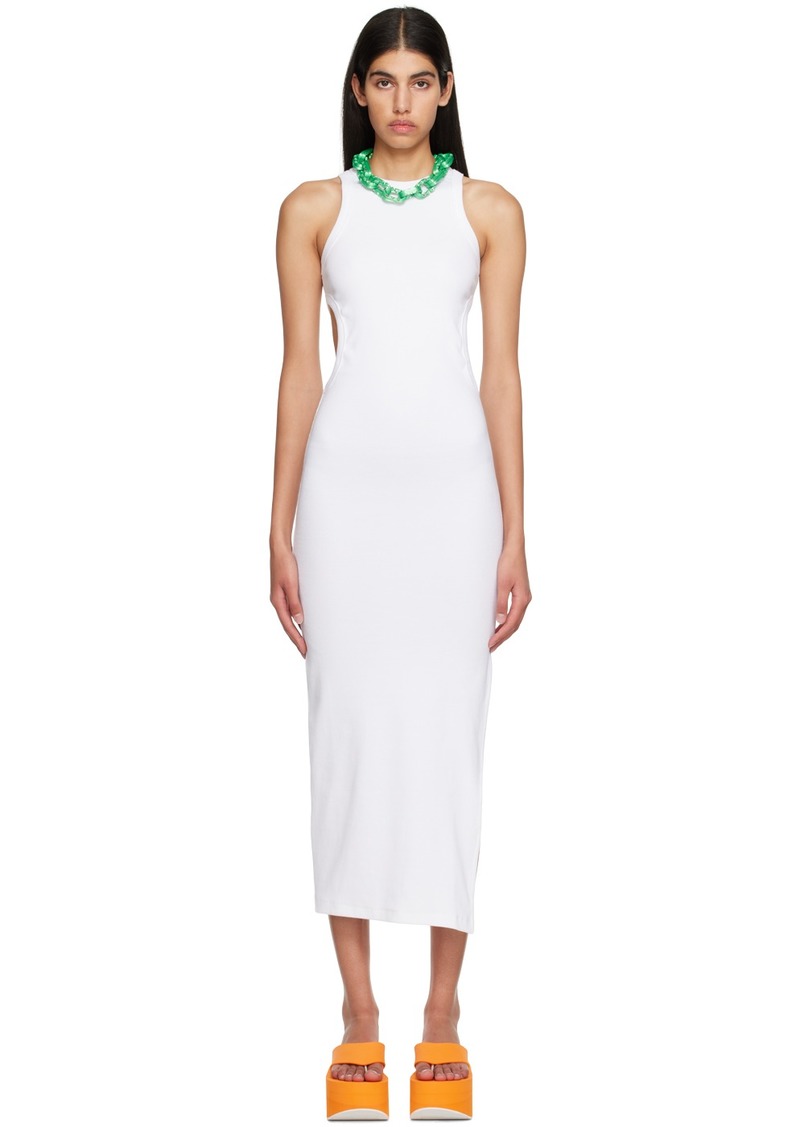 MSGM White Cutout Midi Dress