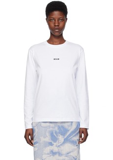 MSGM White Micro Long Sleeve T-Shirt