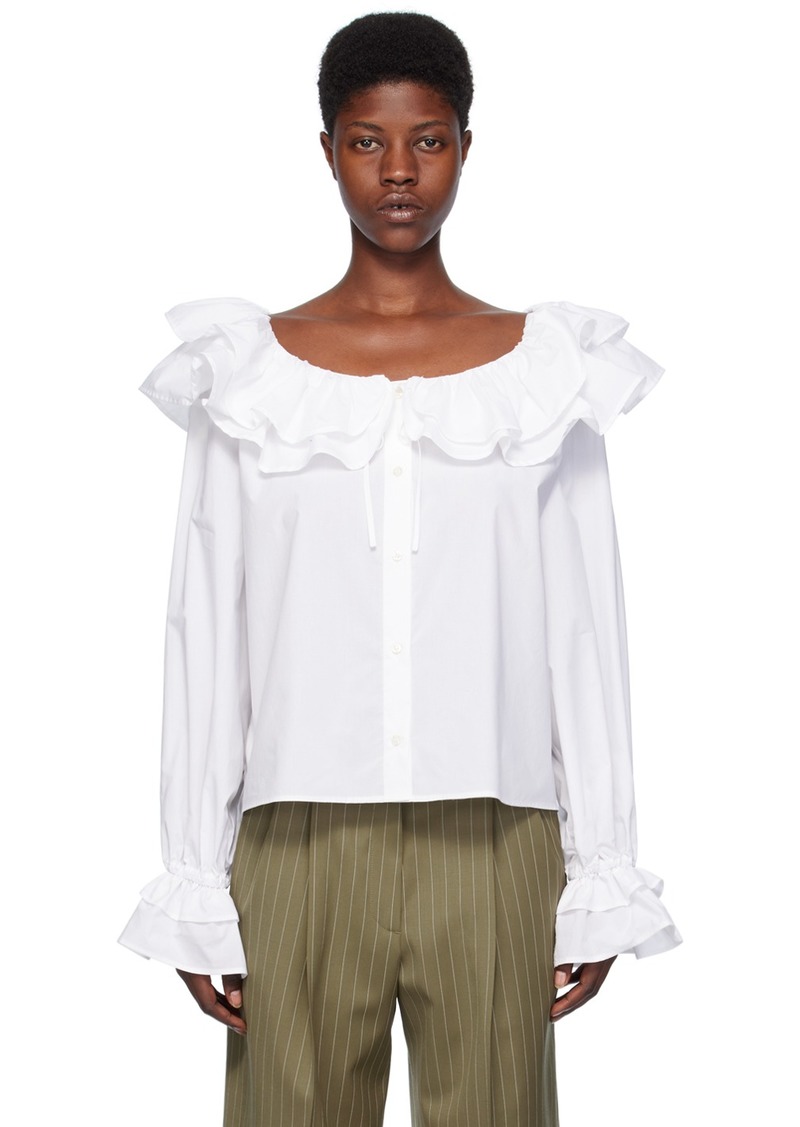 MSGM White Ruffle Blouse