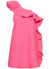 MSGM One-shoulder Ruffled Mini Dress