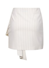 MSGM Pinstriped Wool Mini Skirt W/bow