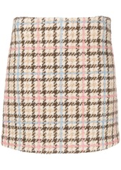 MSGM plaid-check textured mini skirt