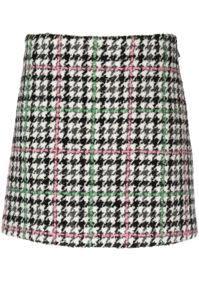 MSGM plaid-check tweed mini skirt