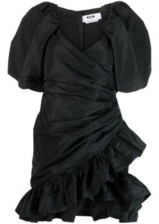 MSGM puff-sleeved wrap dress