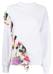 MSGM ruffled floral-print sweatshirt