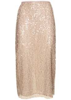 MSGM Sequined Midi Skirt