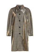 MSGM Shiny Prince Of Wales Check Trench Coat