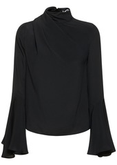 MSGM Silk Blend Bell Sleeve Shirt