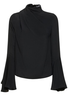 MSGM Silk Blend Bell Sleeve Shirt
