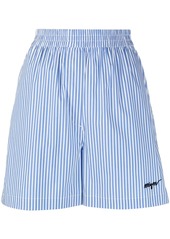 MSGM stripe-pattern elasticated shorts