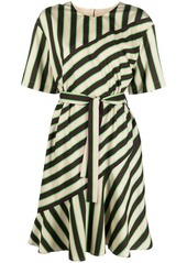 MSGM stripe-pattern midi dress