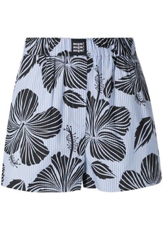 MSGM striped floral-print shorts