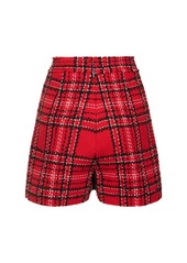 MSGM Tartan Cotton Blend Tweed Skort