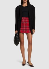 MSGM Tartan Cotton Blend Tweed Skort