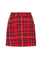 MSGM Tartan Cotton Blend Tweed Skort