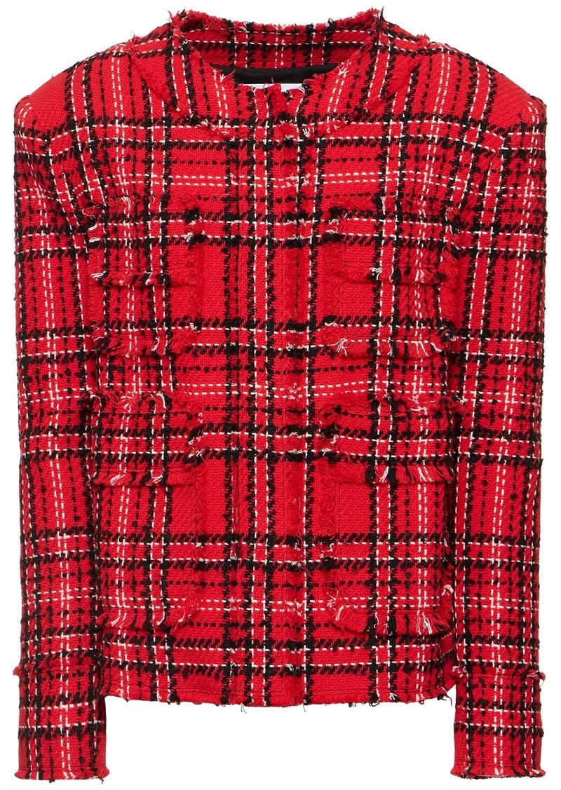 MSGM Tartan Cotton Tweed Jacket