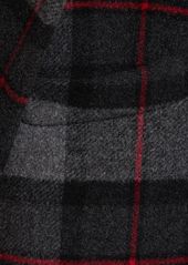 MSGM Tartan Wool Blend Felt Long Coat