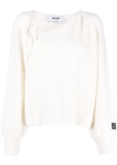 MSGM tie-detail ribbed jumper