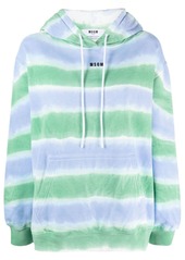 MSGM tie-dye stripe-print hoodie