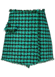MSGM tweed houndstooth-pattern shorts