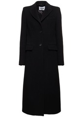 MSGM Wool Blend Felt Single Breast Long Coat